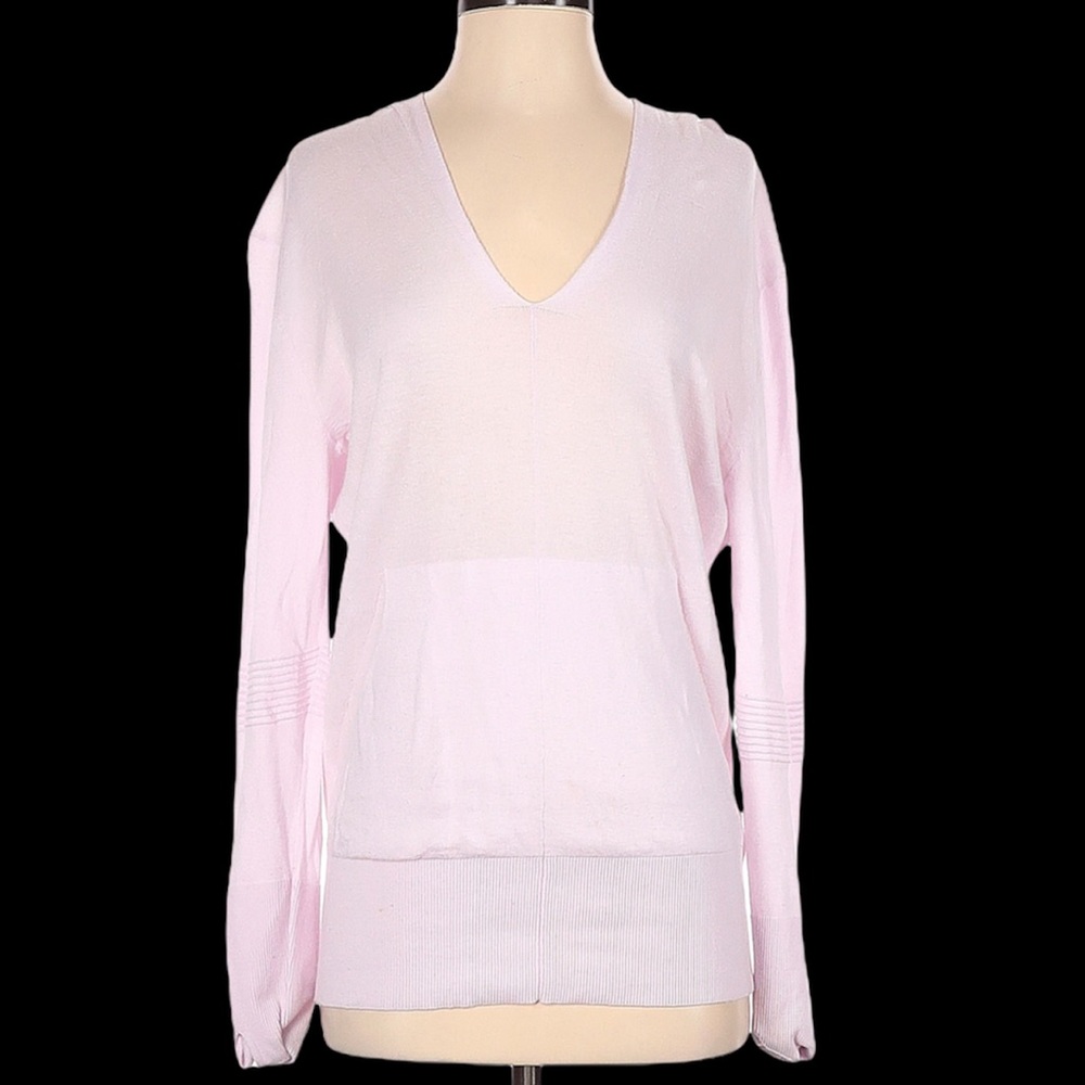 Athleta Light Pink V-Neck Pullover Sweatshirt